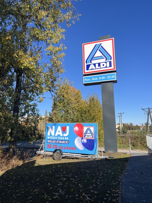 REKLAMA MOBILNA, przyczepka - laweta reklamowa