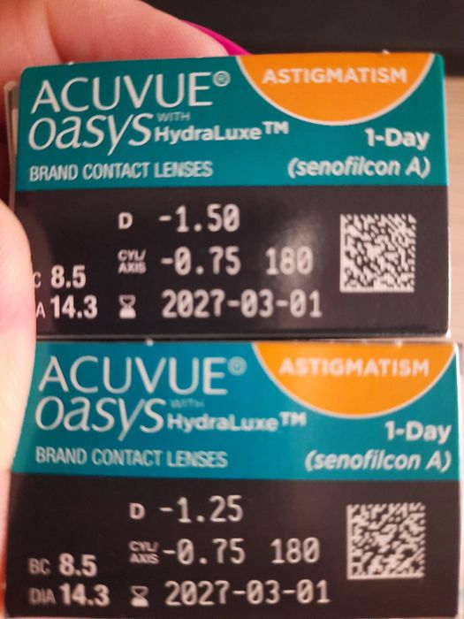 Soczewki kontaktowe jednodniowe -1.50 -1.25