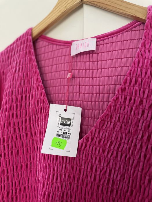sukienka na sylwestra pink plussize rozmiar 44/46