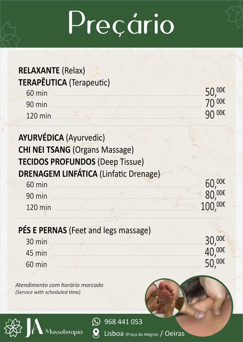Massagem Terapêutica - Promoção