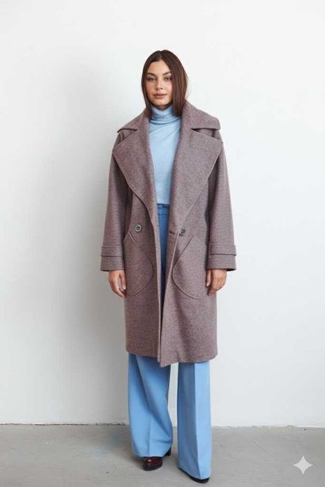 Стильное пальто Италия шерсть новая коллекция Утеплено Шикарный цвет