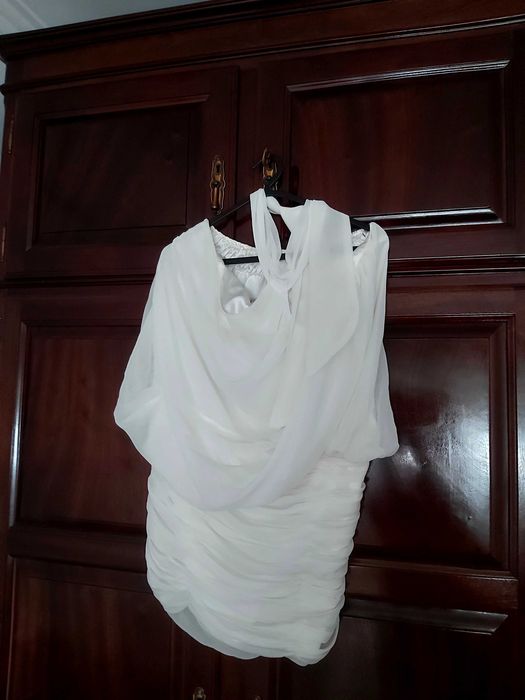 Vestido branco de festa usado apenas uma vez