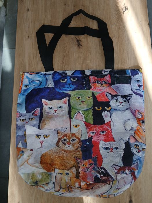 Torba Shopper na zakupy, koci wzór