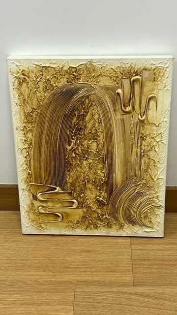 Tela com pintura à mão Abstrata