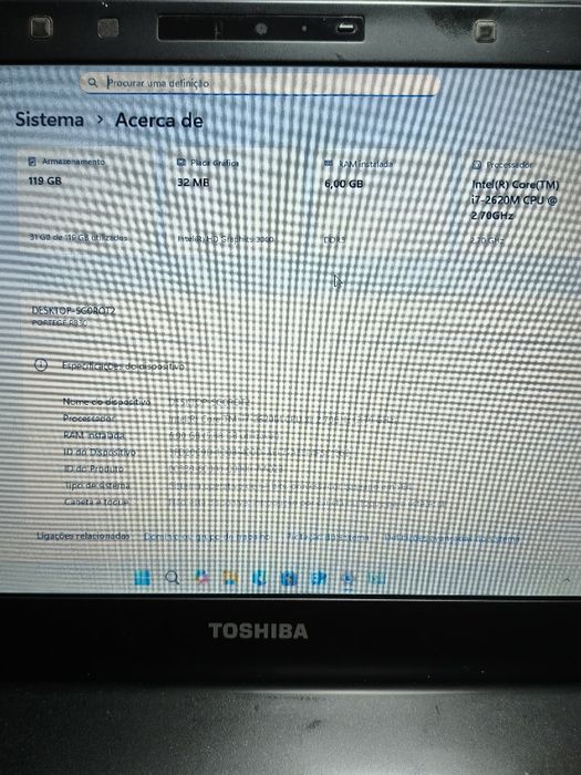 Portátil Toshiba Protege 10R c/ DockStation