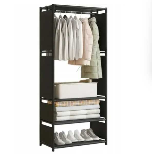 Шафа стелаж для речей складний Вішалка Шкаф стелаж для вещей с полкой