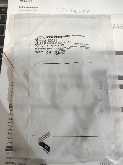 Sensor indutivo 8mm pnp 24vdc IFM