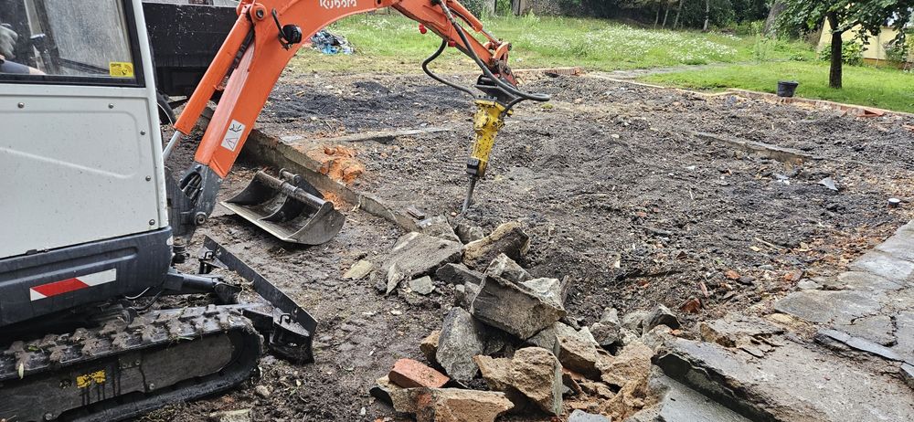 Wynajem minikoparek młot,wiertnica