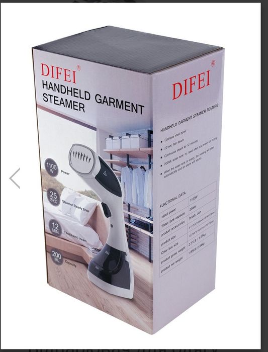 Відпарювач для одягу ручний 1100 Вт, паровий утюг Difei Handheld Garment Steamer DF-019A
