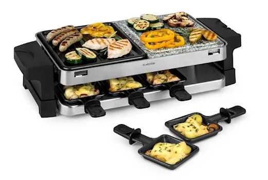 Гриль-раклет Klarstein Sirloin 1500w, алюминий / камень, 8 осіб