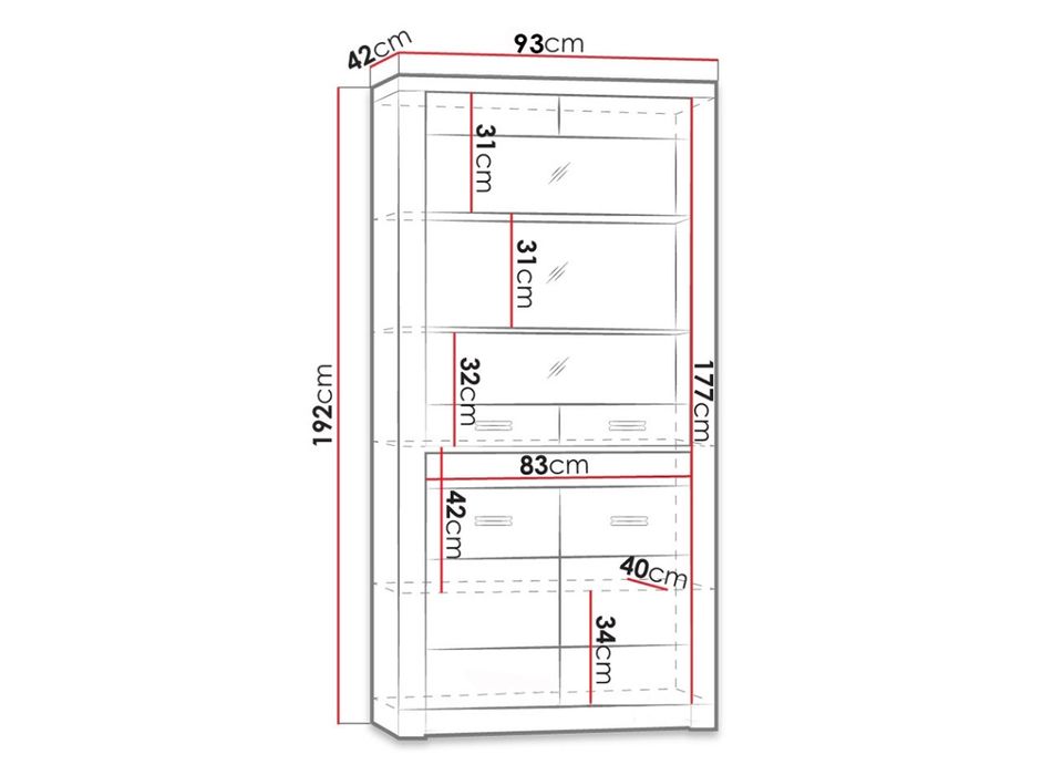 NOWA Witryna Nadia N03 jesion ciemny + LED