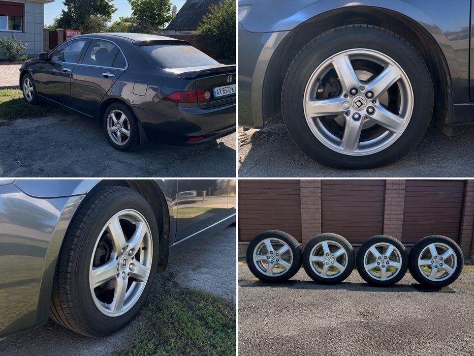 Honda 6.5 Jx16 5*114.3 ET55 Диски титани з резиною 5*114.3