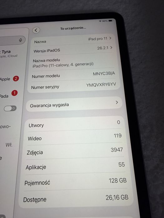 Ipad Pro 11cal 4 gen  M2