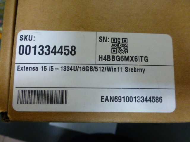 NOWY Laptop Acer EXTENSA 15  Core i5-1334U 16 GB / 512 GB + pudełko