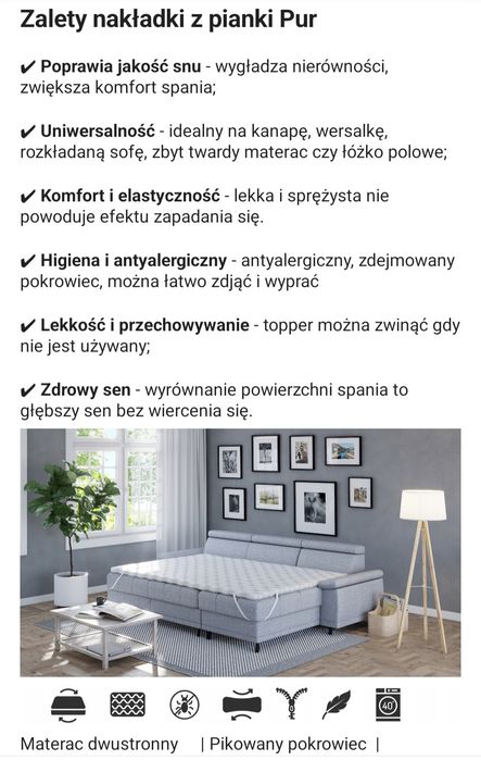 Materac nawierzchniowy 5 cm