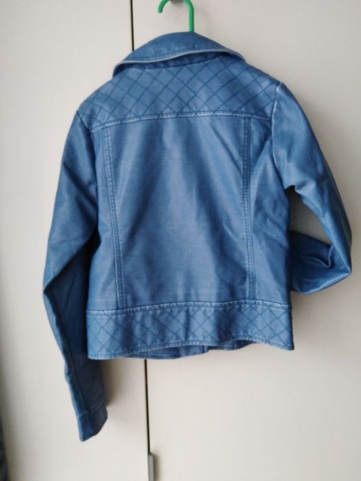 Kurtka 146 ramoneska eko skóra niebieska