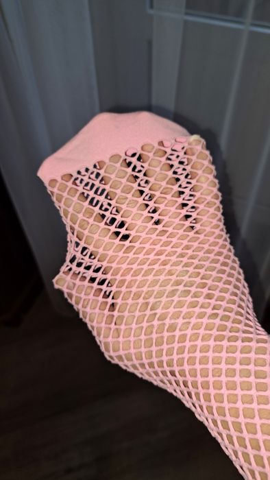 Гольфи високі гетри в сітку середню рожеві