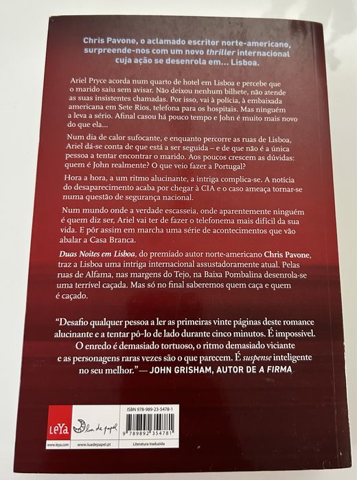 Vendo livro “Dias noites em Lisboa”, Chris Pavone