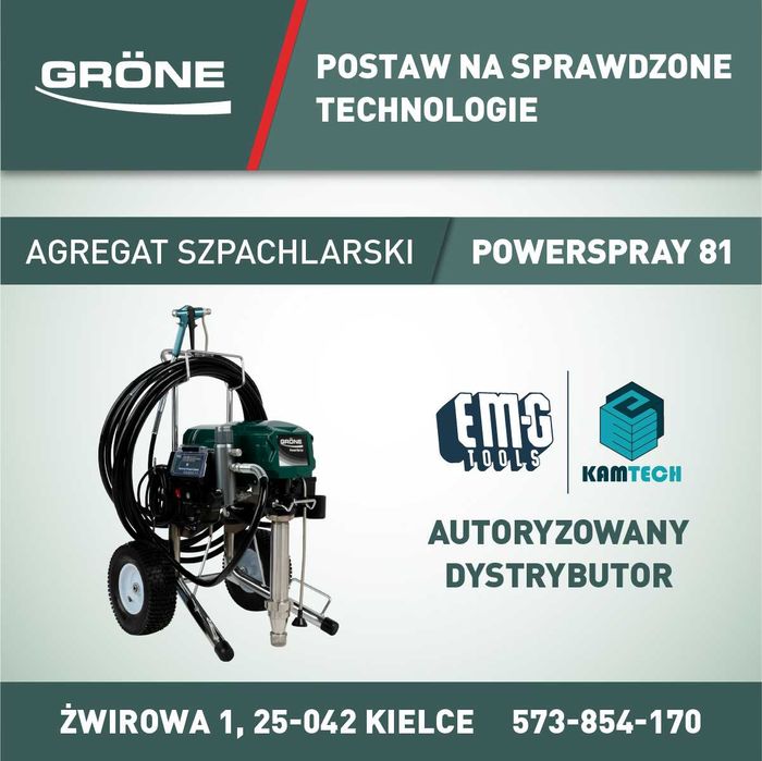 Agregat malarsko-szpachlarski do gładzi Power Spray 81 4500W Grone