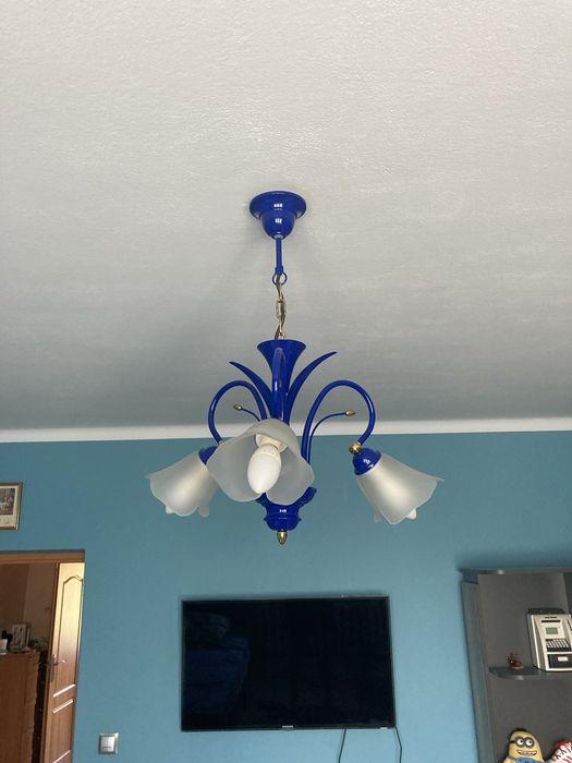 Lampa niebieska 3 klosze