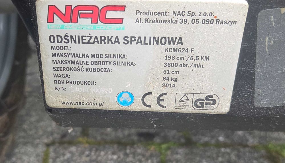 Odśnieżarka NAC 6,5KM