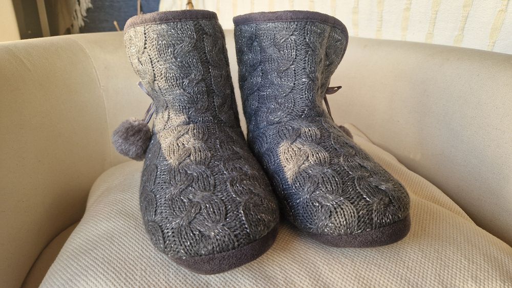 Bota pantufa de cor cinzenta 36-37