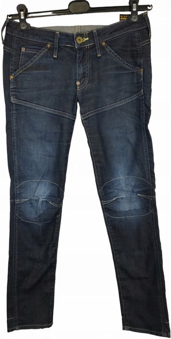 G-star jeansowe spodnie rurki niski stan w26