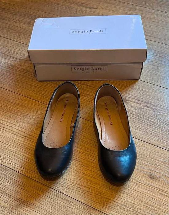 czarne baleriny skórzane sergio bardi 36