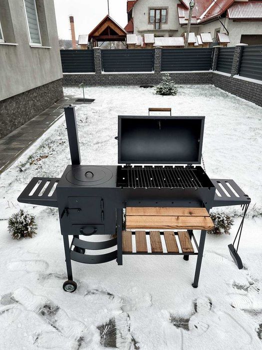 Мангал-барбекю 4 мм з пічкою! Мангал для казана! Мангал з кришкою!