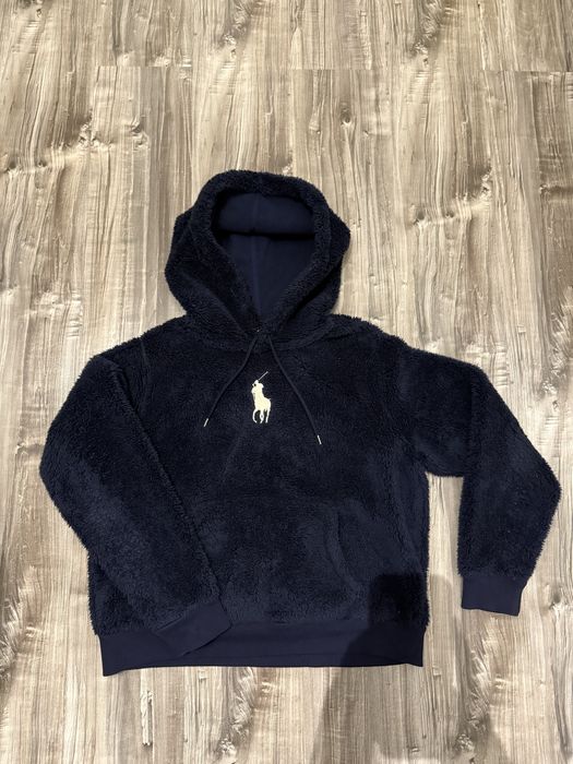 Polo Ralph Lauren Sherpa Hoodie Granatowa • Bluza Miś z kapturem r.L