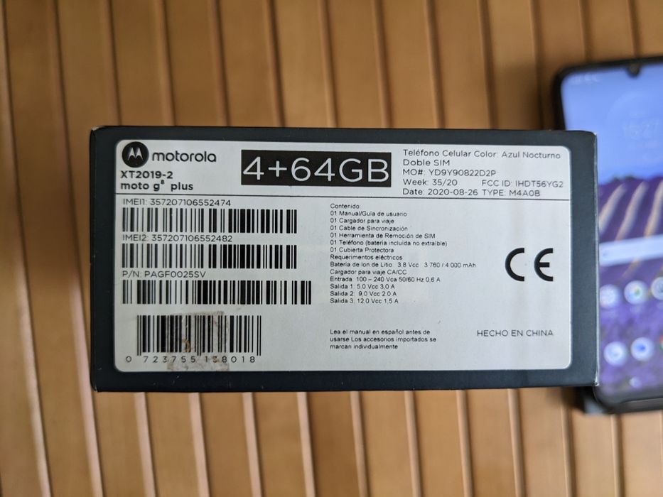 Motorola Moto G8 plus Xt2019-2 (4/64) 1 Sim xt2019-2