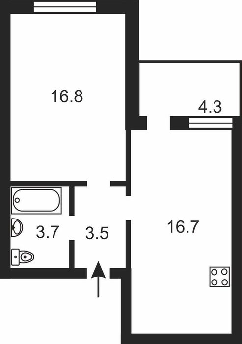 1-room apartment apartment by the address st. Vozdukhoflotskaya (area 44 m²) - Atlanta.ua - photo 2