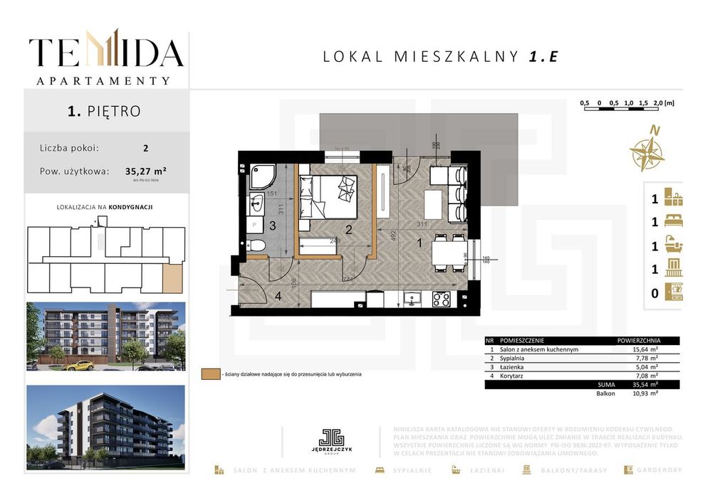 Mieszkanie 1.E | Apartamenty Temida