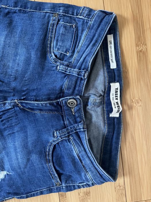 Spodnie jeansowe z przetarciami tally weijl 34