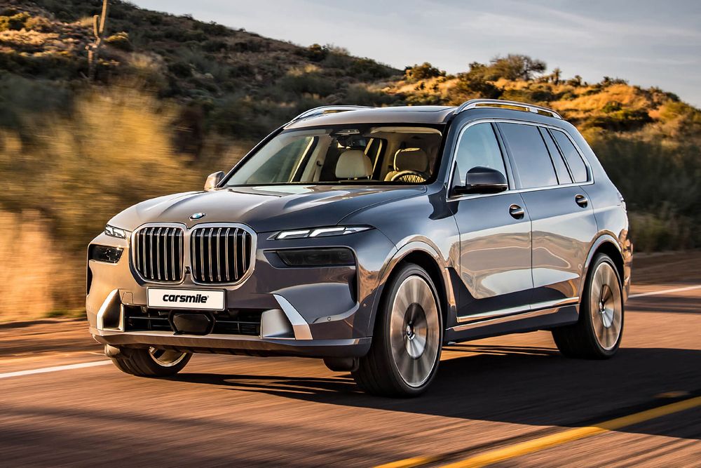 BMW X7 szare podczas jazdy