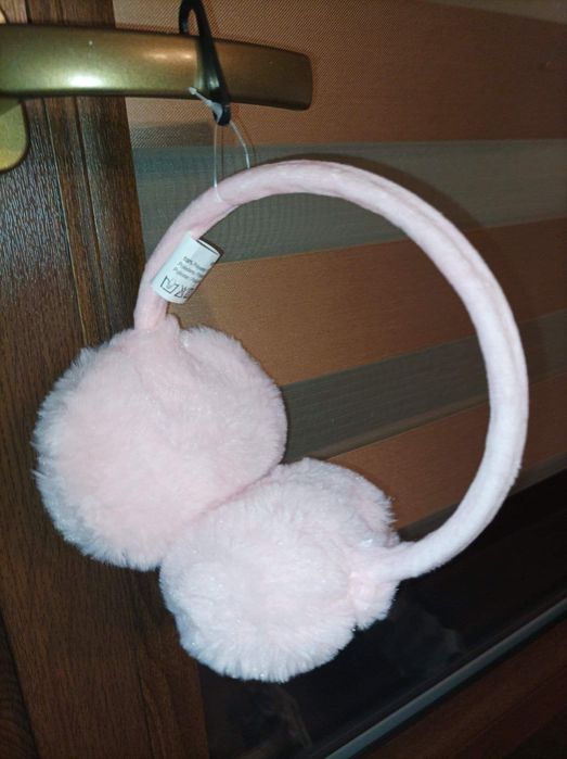 Nauszniki czarne i różowe