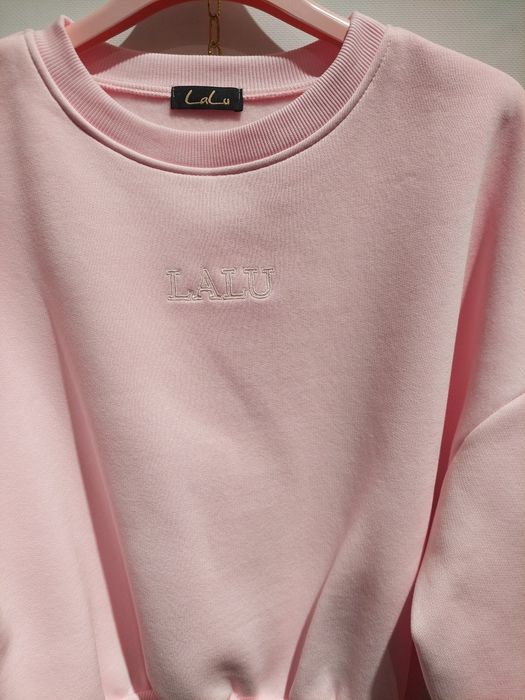 LALU Nowa bluza damska pudrowy róż oversize – rozmiar uniwersalny 
Pię