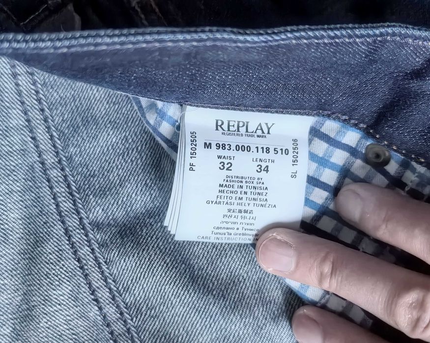 REPLAY spodnie męskie jeansy 32/34 jeansowe