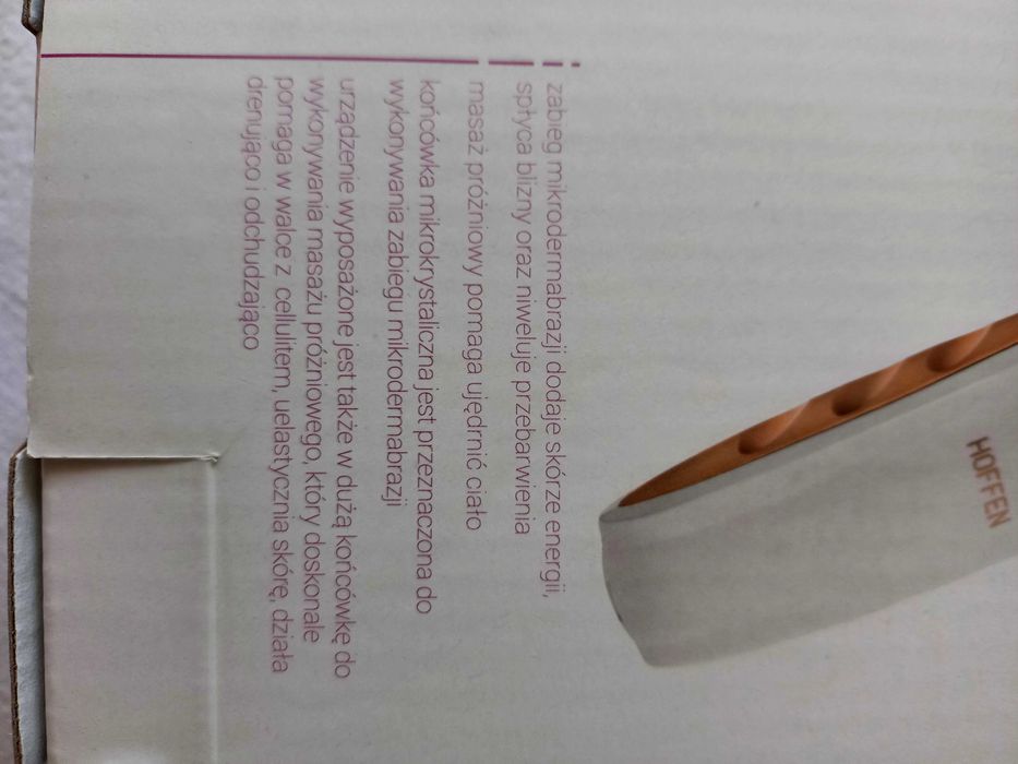 Urządzenie do mikrodermabrazji i masażu próżniowego Hoffen