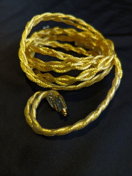 Кабель hi fi mmcx 2 pin 0.78 7N OCC срібні т амідні жили з позолотою