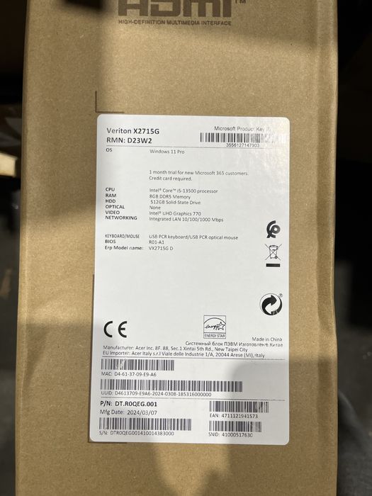 Acer veriton komputer biurowy