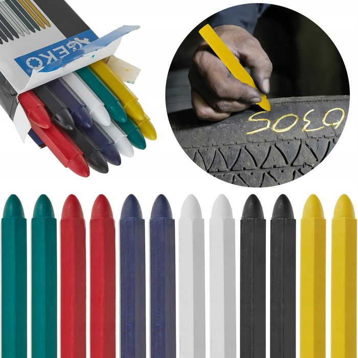 Водостійка крейда для шин, для шиномонтажу 12x120 мм набір з 12шт