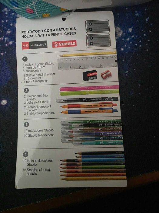 Estojo com material Stabilo Miquelrius Agatha Ruiz de la Prada Luces.