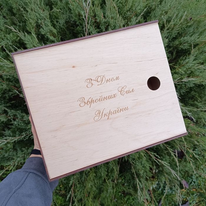 Дерев'яна подарункова коробка з відсувною кришкою, будь який розмір