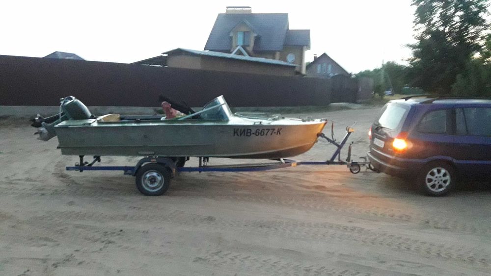 Лодка Прогресс 2М, лафет, 2 мотора