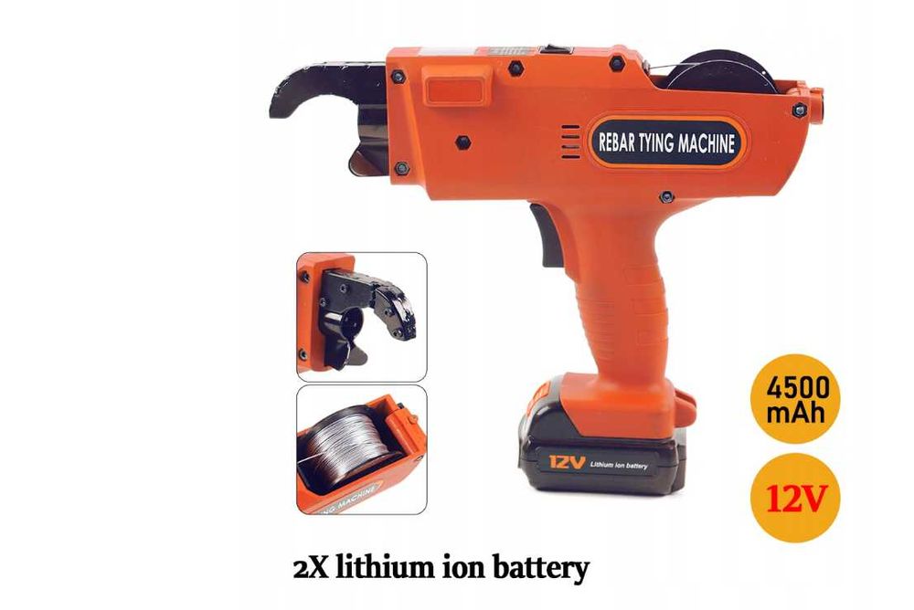 Акумуляторний пістолет 12V для вязання дроту арматури (8-25 мм)