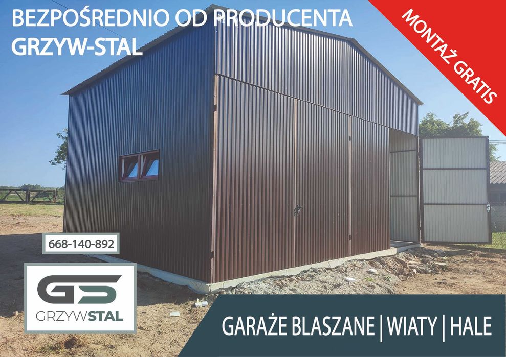 Garaż blaszany Rolniczy - Magazyn Wiata - Hala Stalowa – GRZYWSTAL*