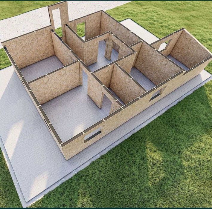 Panele Sip, Dom modułowy energooszczędny, Letniskowy, Garaż