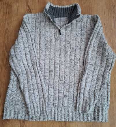 Sweter męski XXL - golf zapinany na zamek - obwód 140cm
