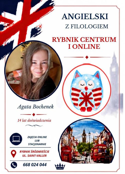 Angielski z filologiem: 14 lat doświadczenia (RYBNIK CENTRUM & ONLINE)